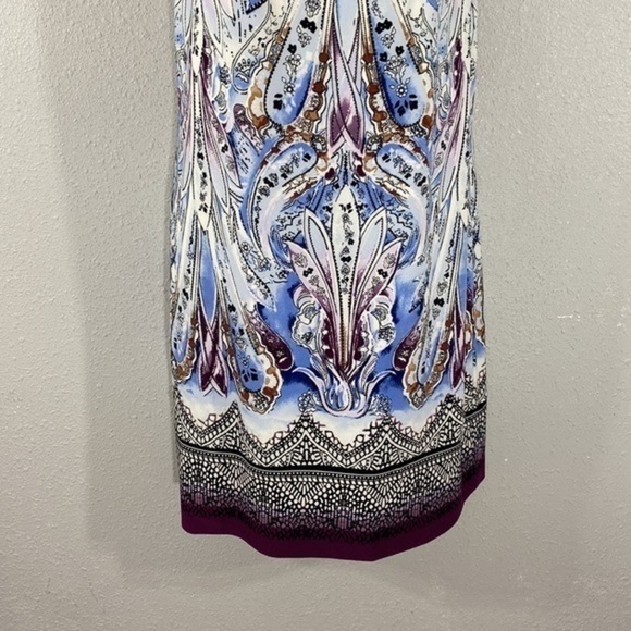 White House Black Market Blue and Purple Strappy-Back Dress - Picture 4 of 13